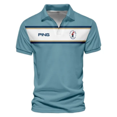 124th U.S. Open Pinehurst Golf Sport Mostly Desaturated Dark Blue Yellow Ping Performance T-Shirt Style Classic