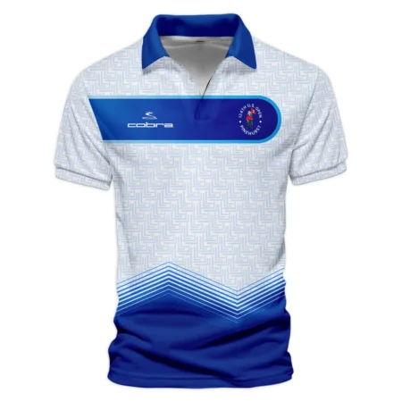 124th U.S. Open Pinehurst Blue Gradient Pattern White  Cobra Golf Quarter-Zip Polo Shirt