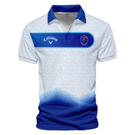 124th U.S. Open Pinehurst Blue Gradient Pattern White  Callaway Vneck Polo Shirt Style Classic