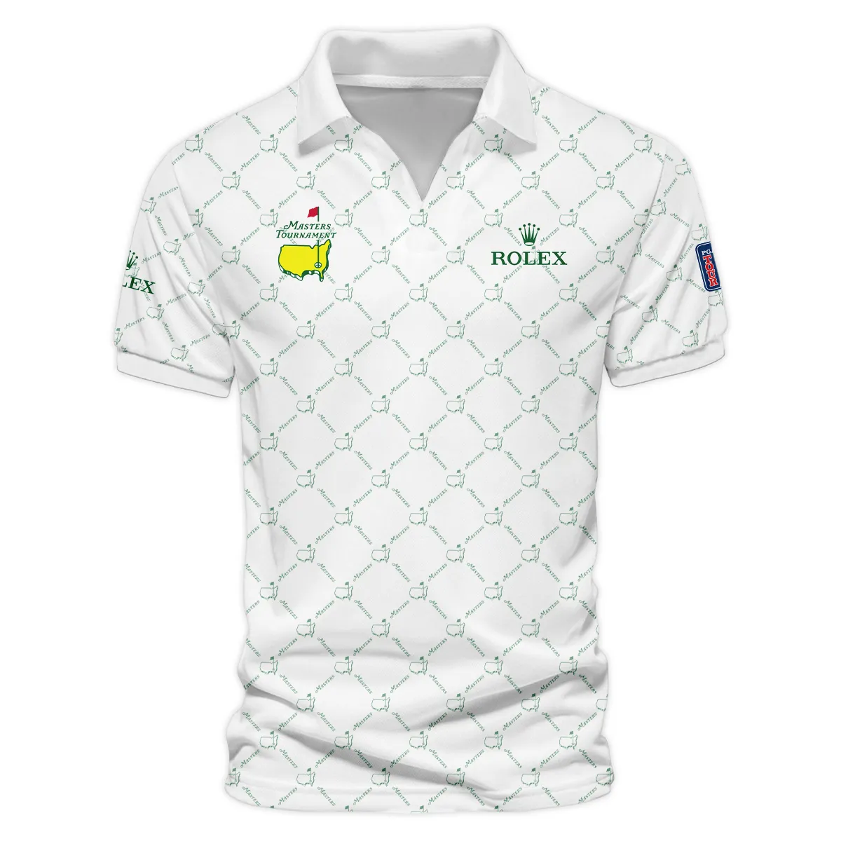 Golf Sport Pattern Color White Mix Masters Tournament Rolex Zipper Polo Shirt Style Classic