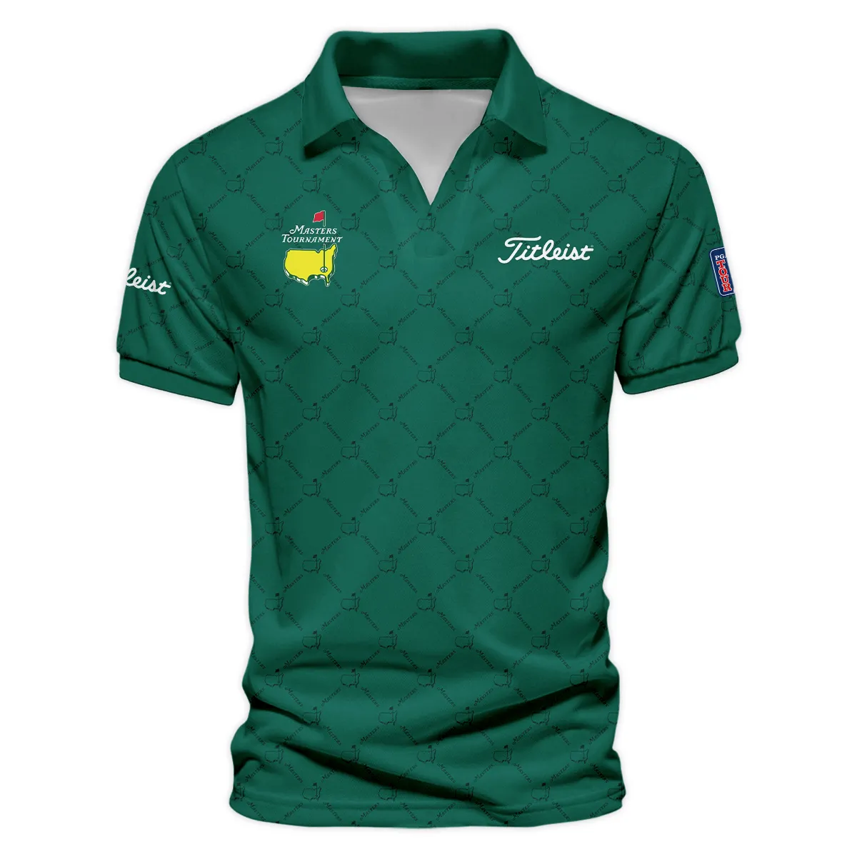 Golf Sport Pattern Color Green Mix Black Masters Tournament Titleist Vneck Polo Shirt Style Classic