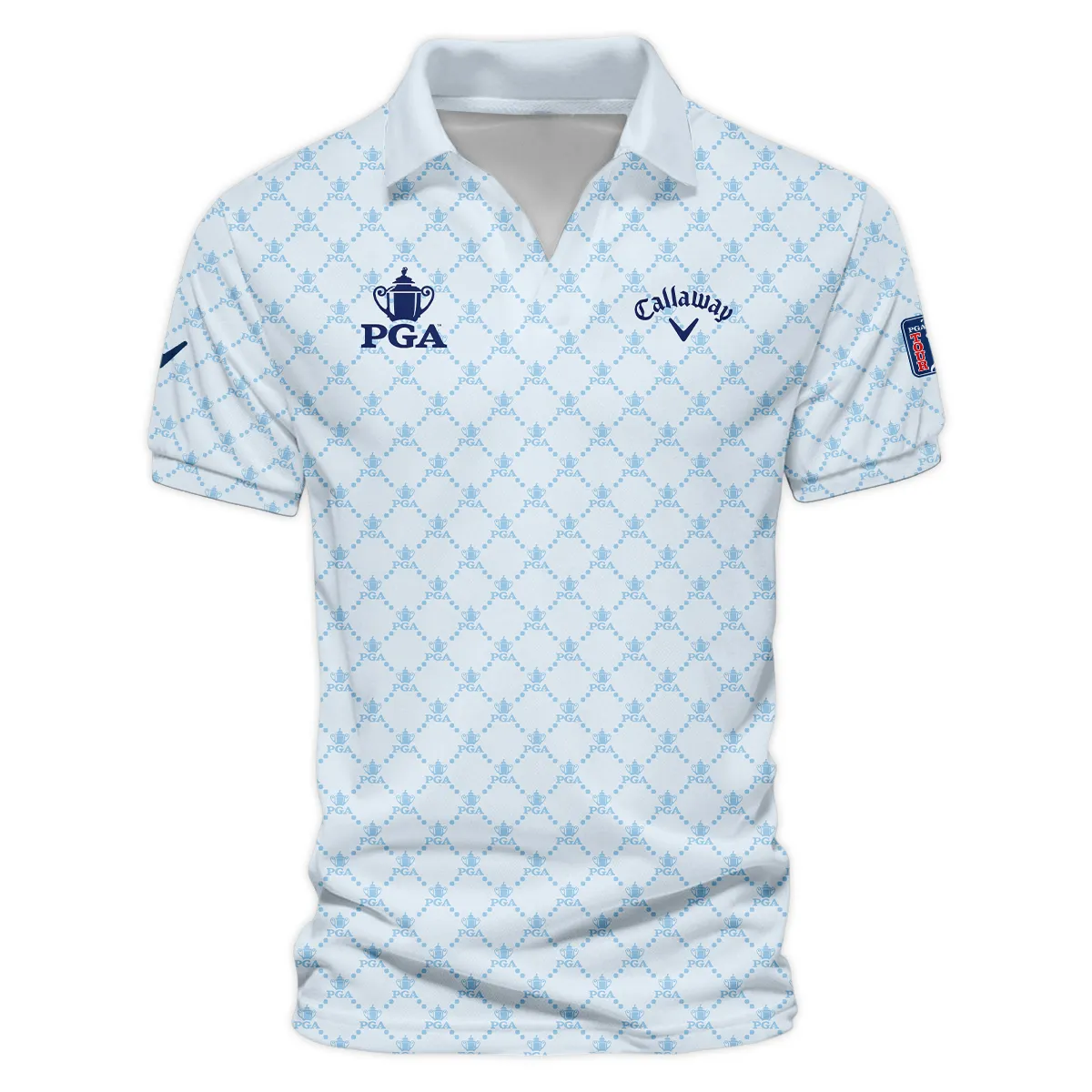 Golf Sport Pattern Light Blue Style 2024 PGA Championship Valhalla Callaway Vneck Polo Shirt Style Classic
