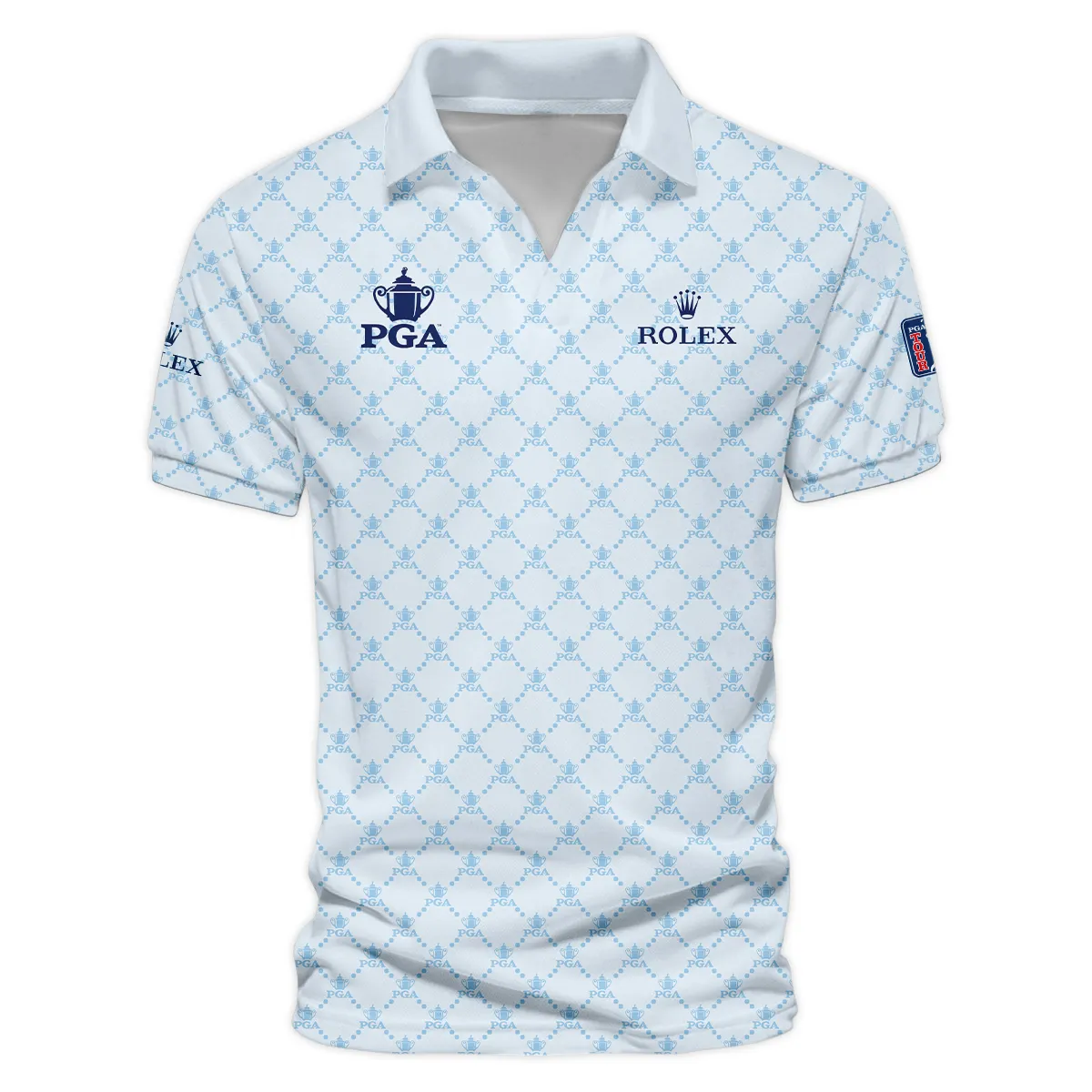 Golf Sport Pattern Light Blue Style 2024 PGA Championship Valhalla Rolex Polo Shirt Style Classic