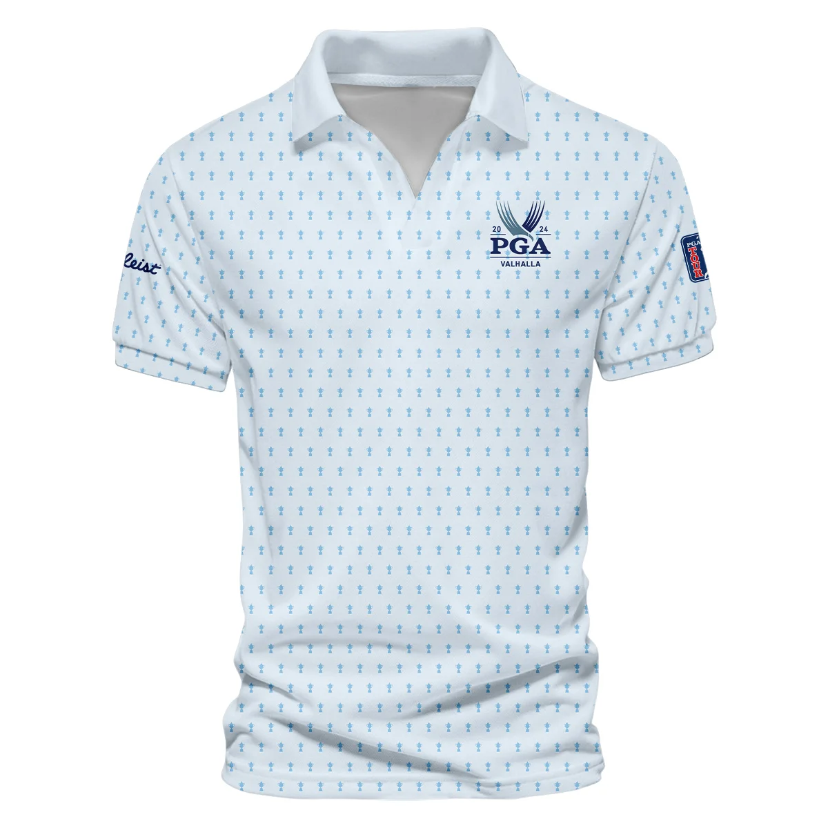 Golf Pattern Light Blue Cup 2024 PGA Championship Valhalla Titleist Zipper Hoodie Shirt Style Classic Zipper Hoodie Shirt