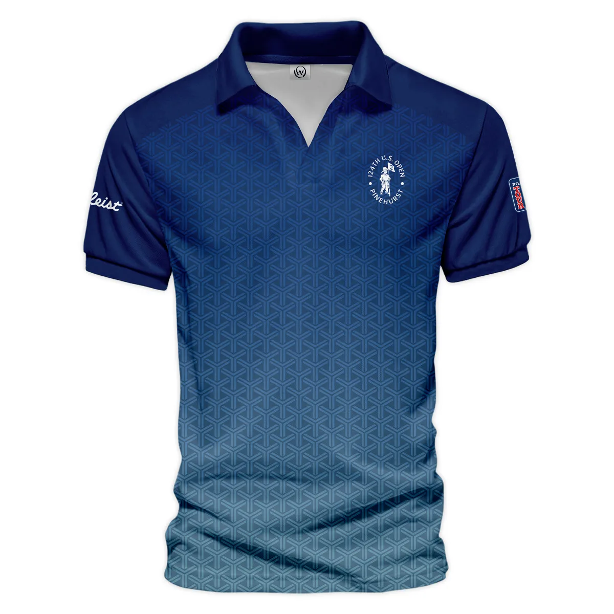 Sport Gradiend Blue Mix Color 124th U.S. Open Pinehurst Pinehurst Titleist Zipper Polo Shirt Style Classic