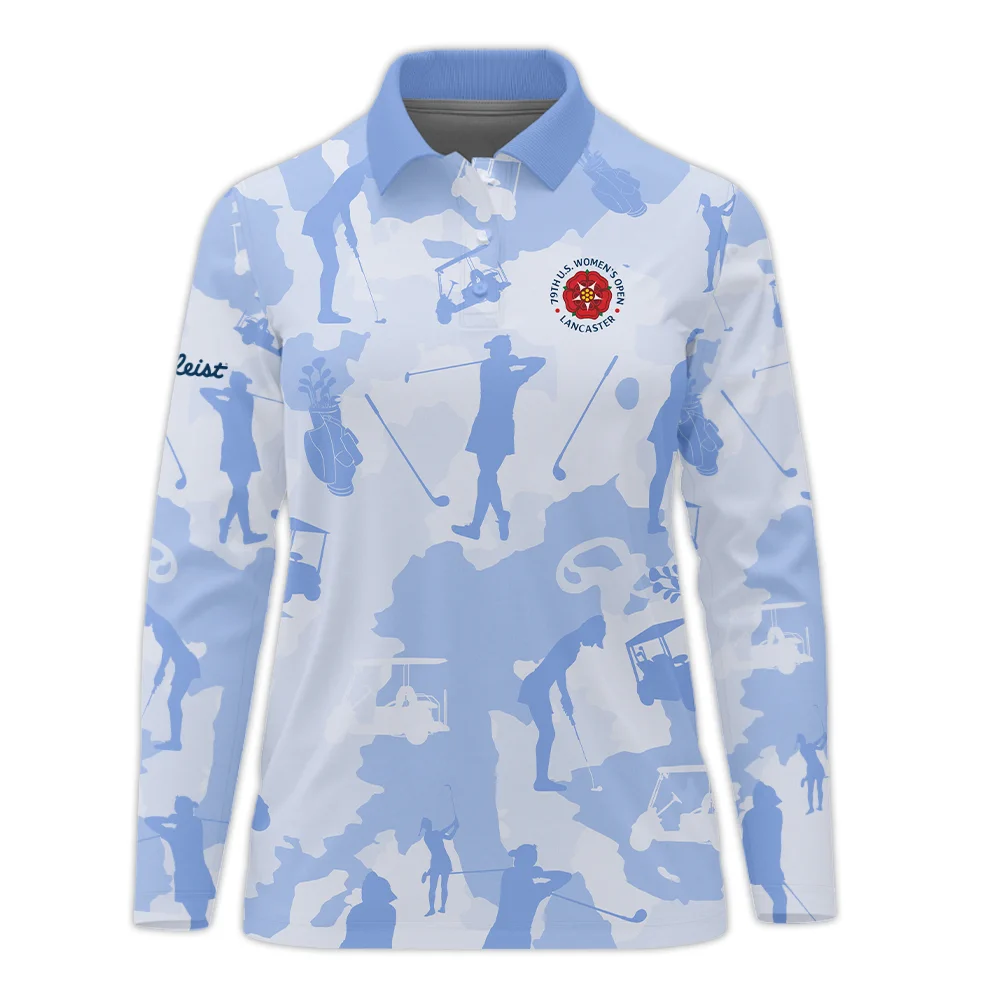 Camo Blue Color 79th U.S. Women’s Open Lancaster Titleist Sleeveless Polo Shirt Golf Sport All Over Print Sleeveless Polo Shirt For Woman