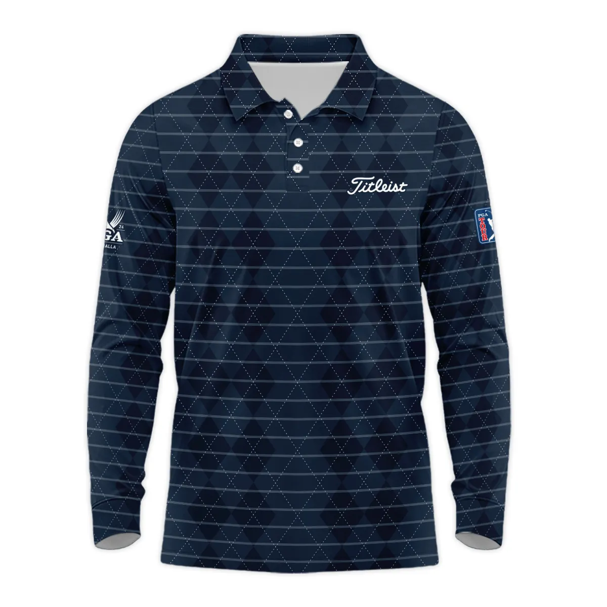 Golf Argyle Pattern 2024 PGA Championship Valhalla Titleist Zipper Polo Shirt Style Classic
