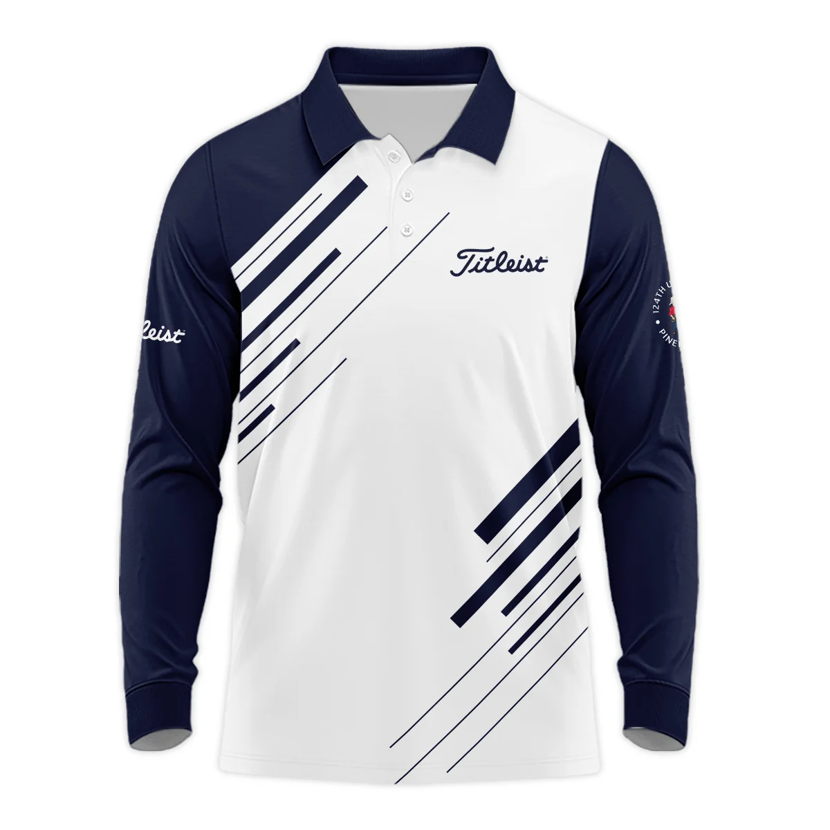 Titleist 124th U.S. Open Pinehurst Golf Unisex T-Shirt Striped Pattern Dark Blue White All Over Print T-Shirt
