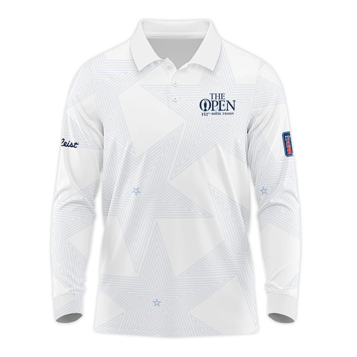 The 152nd Open Championship Golf Sport Titleist Stand Colar Jacket Sports Star Sripe White Navy Stand Colar Jacket