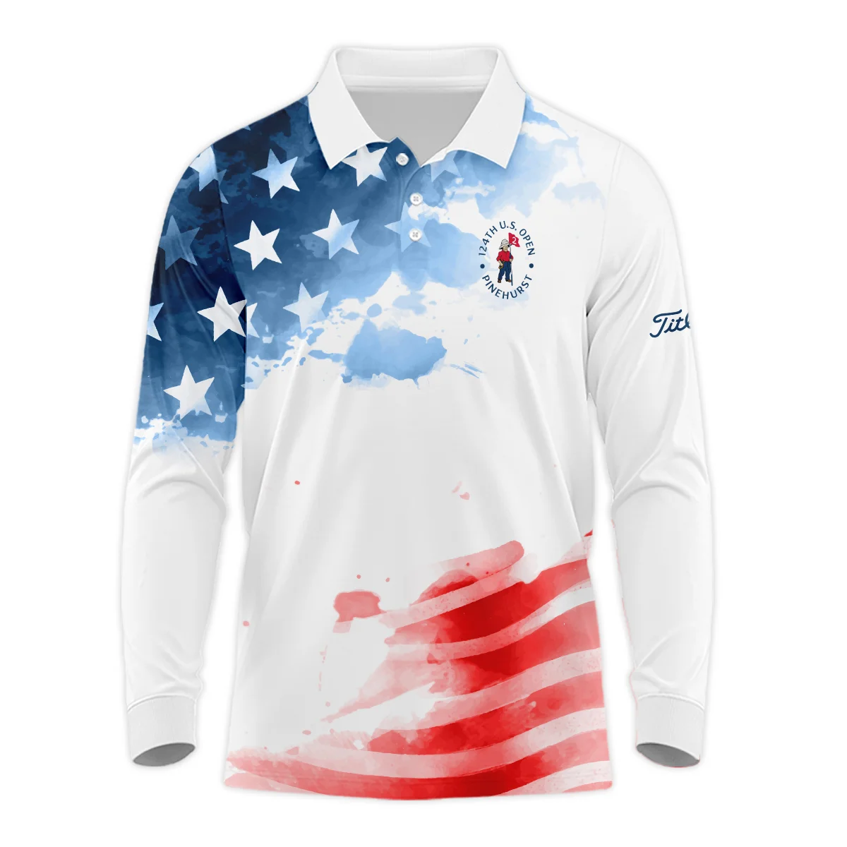 Golf 124th U.S. Open Pinehurst Titleist Unisex T-Shirt US Flag Watercolor Golf Sports All Over Print T-Shirt