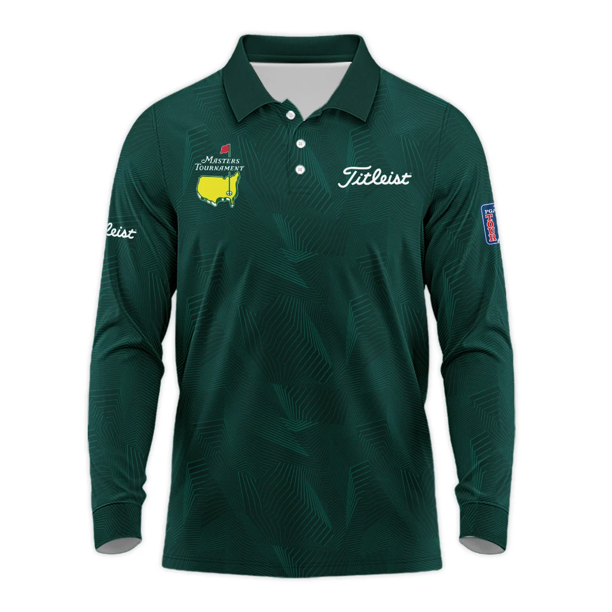 Abstract Pattern Lines Forest Green Masters Tournament Titleist Polo Shirt Style Classic Polo Shirt For Men