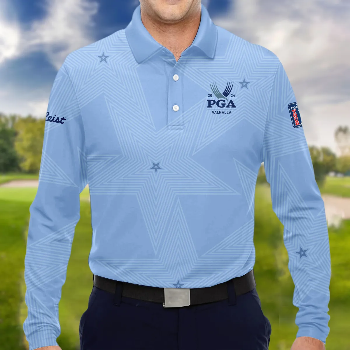 Golf Blue Color Star Pattern 2024 PGA Championship Valhalla Titlest Hoodie Shirt Style Classic