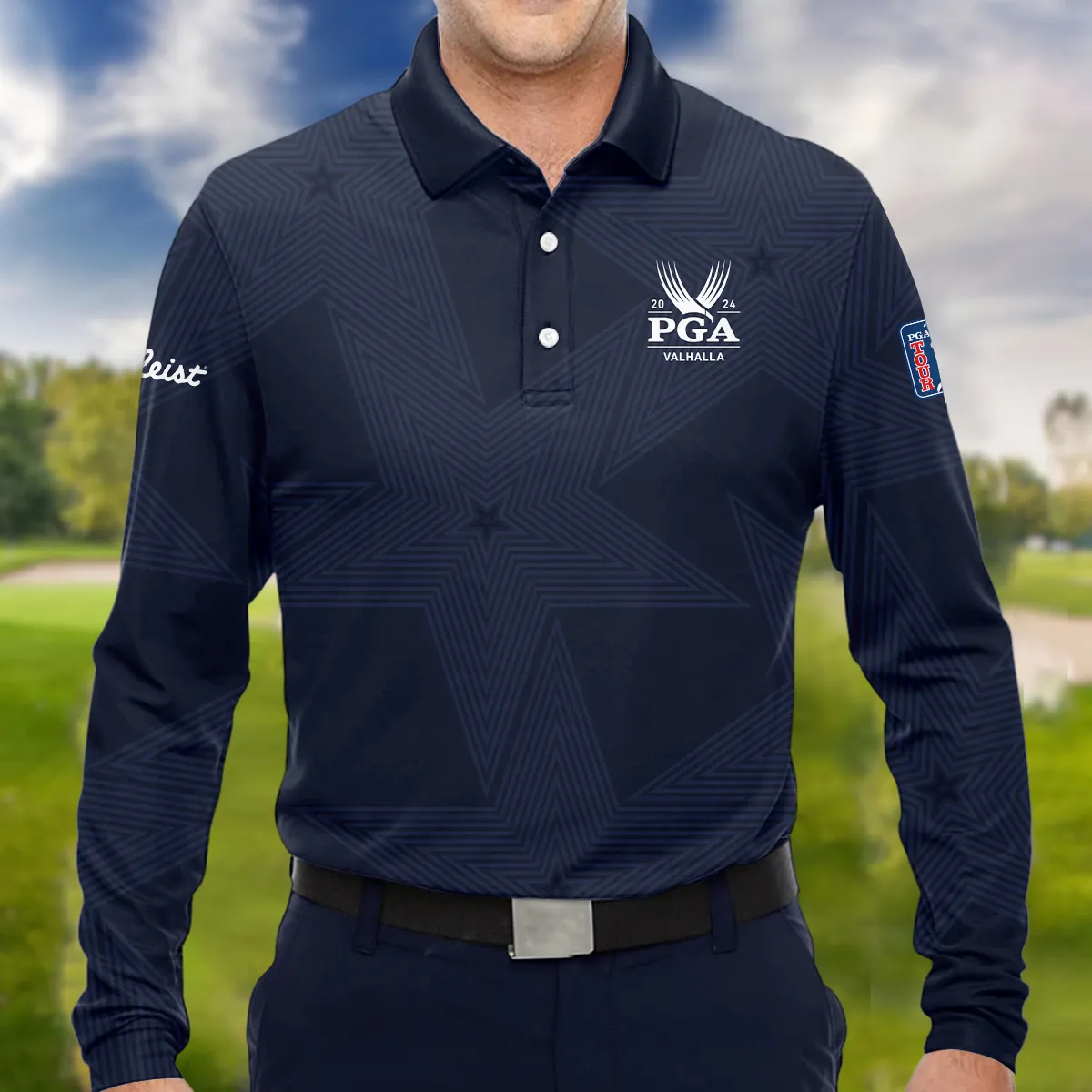 Golf Navy Color Star Pattern 2024 PGA Championship Valhalla Titlest Sleeveless Jacket Style Classic