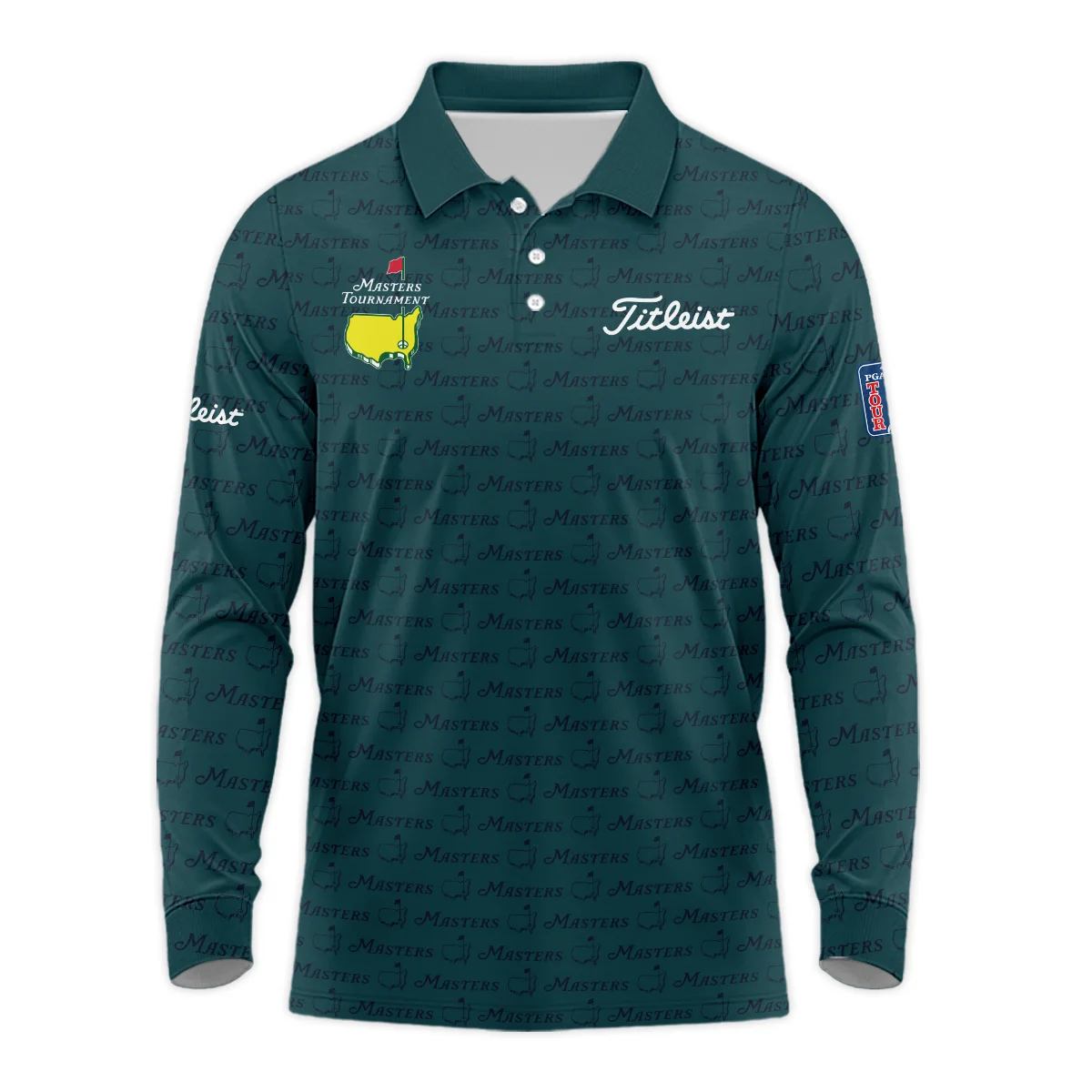 Pattern Dark Green Masters Tournament Titleist Zipper Polo Shirt Color Green Zipper Polo Shirt For Men