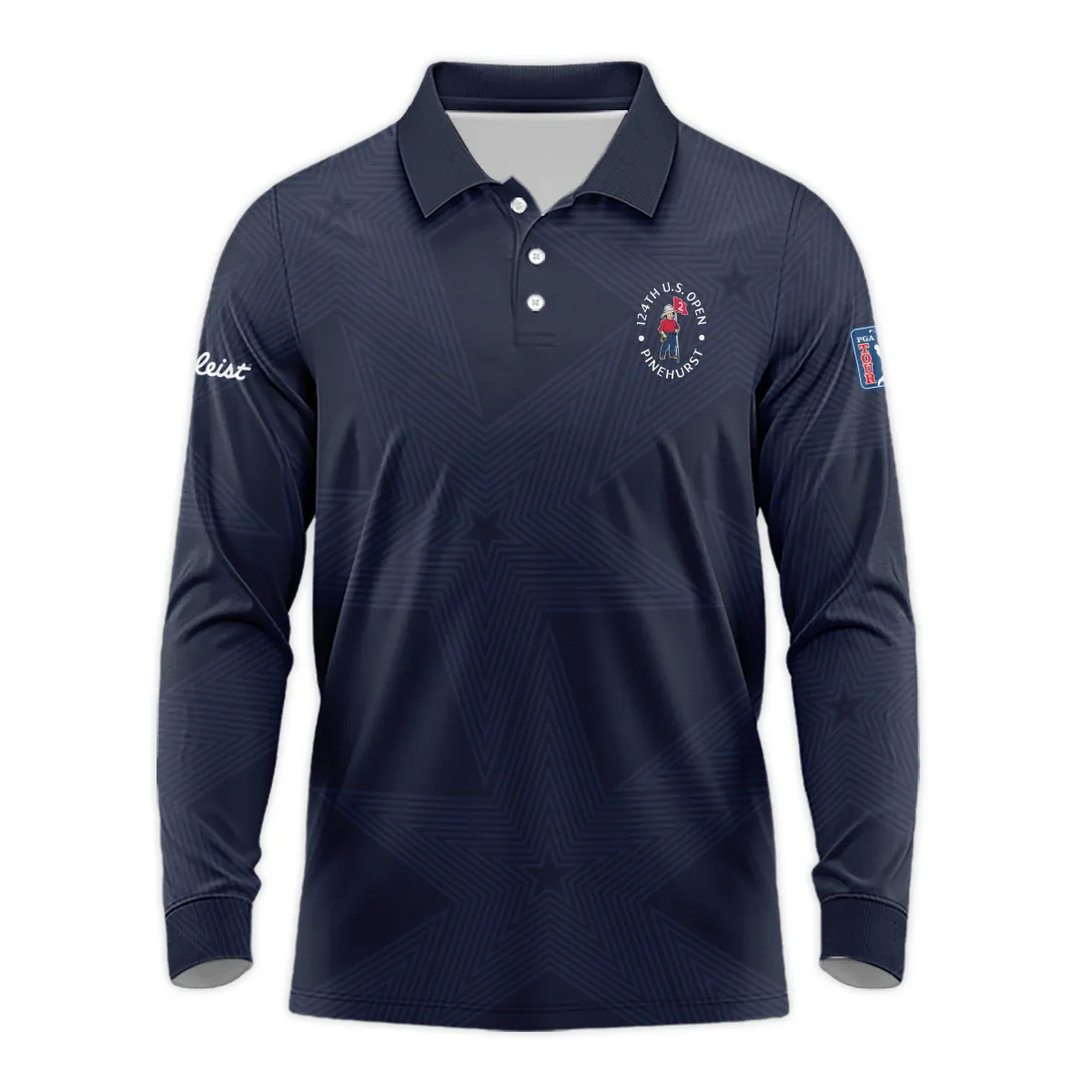 Golf Navy Color Star Pattern 124th U.S. Open Pinehurst Titlest Quarter-Zip Jacket Style Classic
