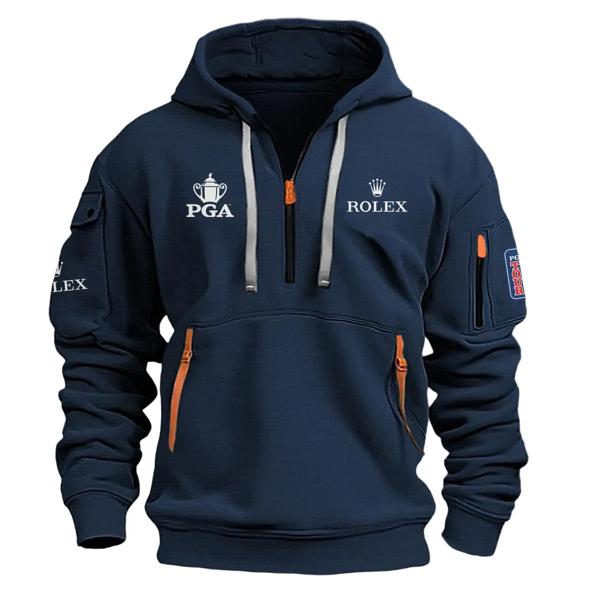 Gray Color Brand Rolex Hoodie Half Zipper PGA Championship Gift For Fans