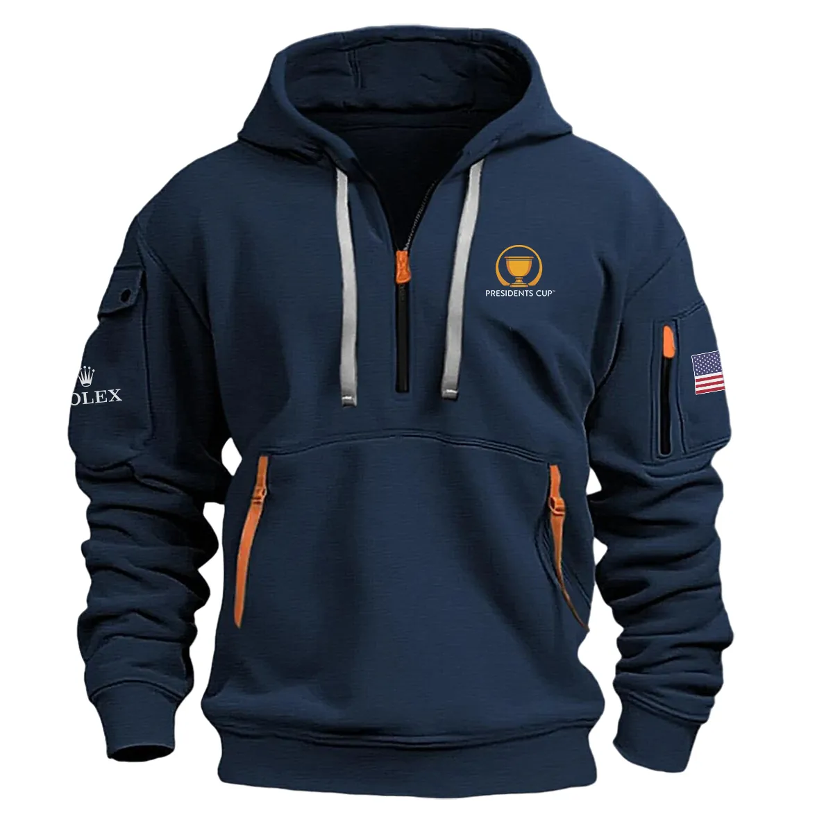 Navy Color Rolex Fashion Hoodie Half Zipper Presidents Cup Gift For Fans