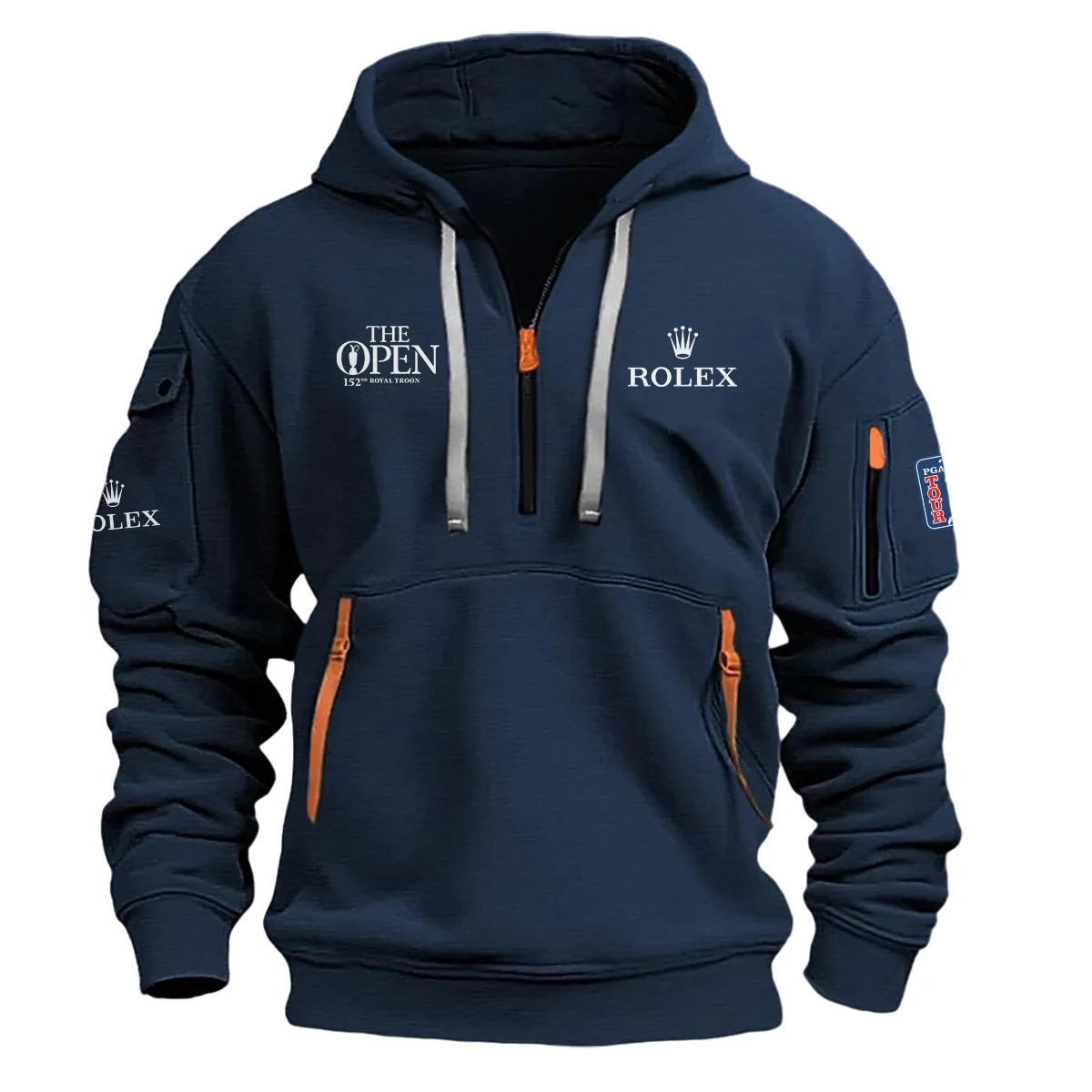 Navy Color Rolex Fashion Hoodie Half Zipper 152nd The Open Championship Gift For Fans