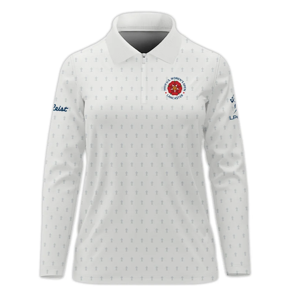 Golf Pattern Cup 79th U.S. Women’s Open Lancaster Titleist Long Polo Shirt Golf Sport White All Over Print Long Polo Shirt For Woman