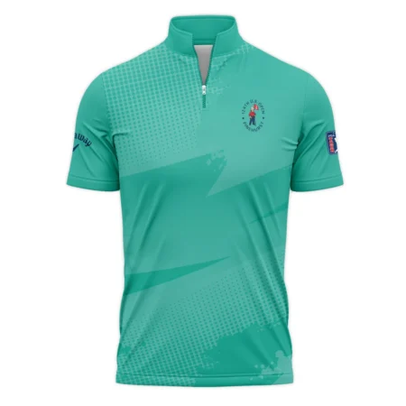 Golf Sport Pattern Green Mix Color 124th U.S. Open Pinehurst Callaway Quarter-Zip Polo Shirt