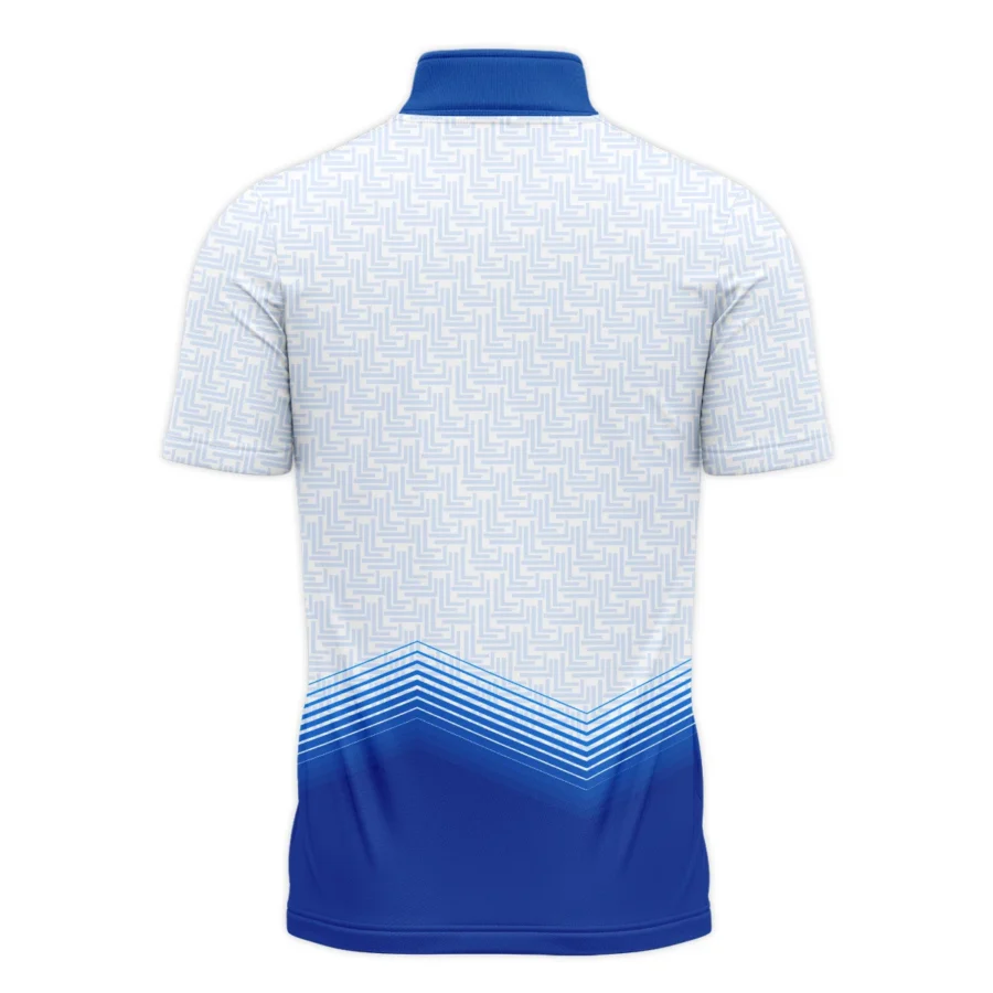 124th U.S. Open Pinehurst Blue Gradient Pattern White  Callaway Quarter-Zip Polo Shirt
