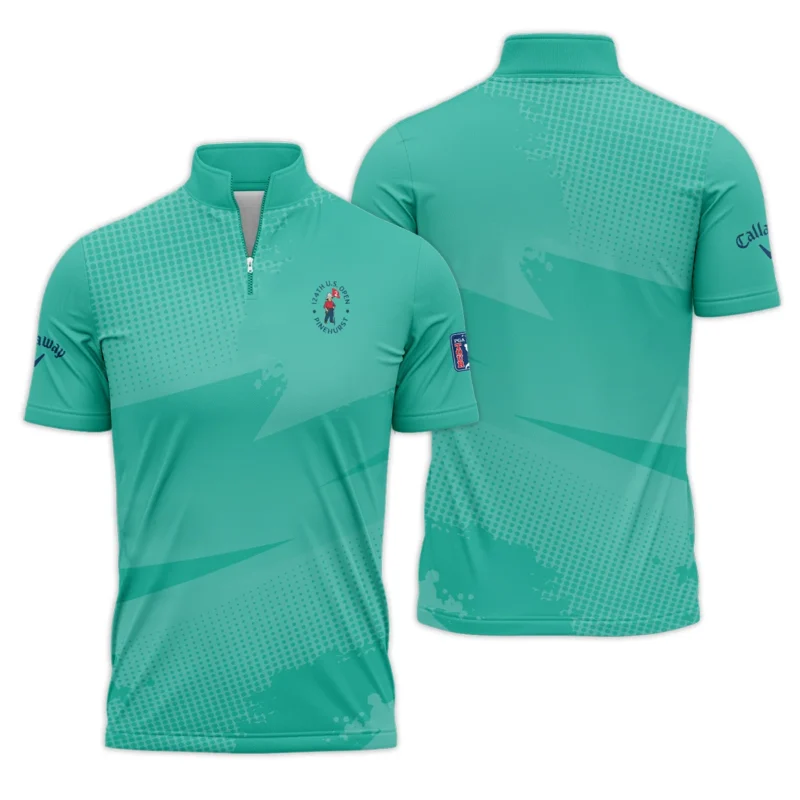 Golf Sport Pattern Green Mix Color 124th U.S. Open Pinehurst Callaway Quarter-Zip Polo Shirt