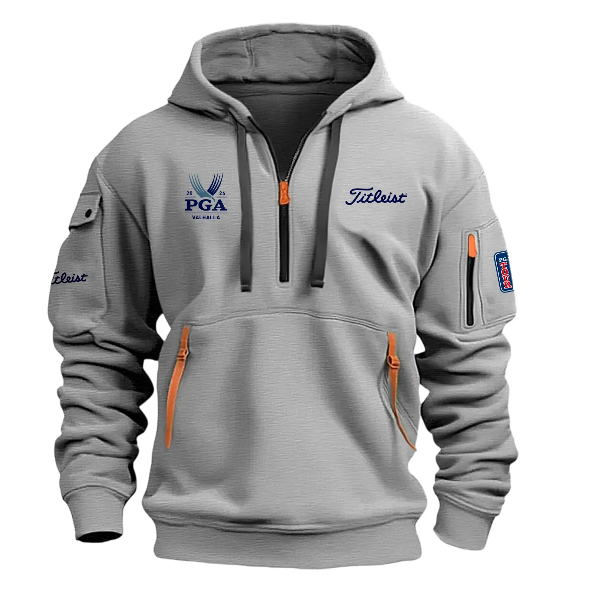 Gray Color Titleist Fashion Hoodie Half Zipper 2024 PGA Championship Valhalla Gift For Fans