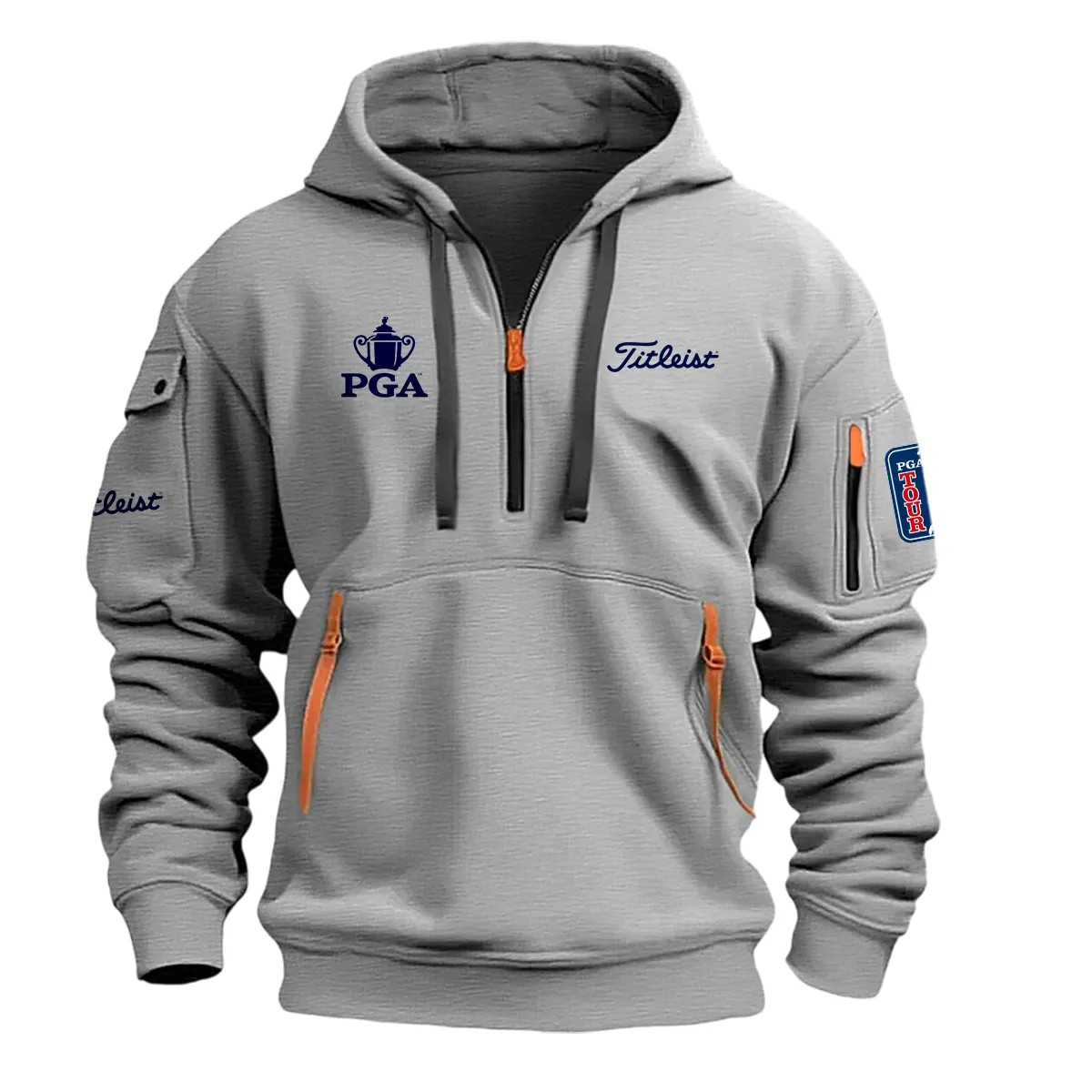 Gray Color Brand Titleist Hoodie Half Zipper PGA Championship Gift For Fans