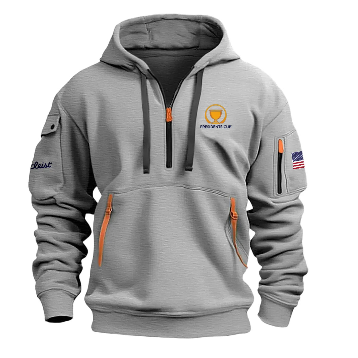 Gray Color Titleist Fashion Hoodie Half Zipper Presidents Cup Gift For Fans