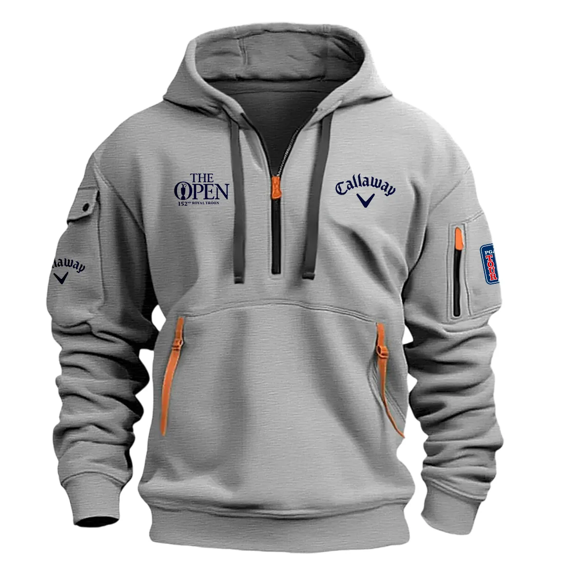Gray Color Callaway Fashion Hoodie Half Zipper 152nd The Open Championship Gift For Fans