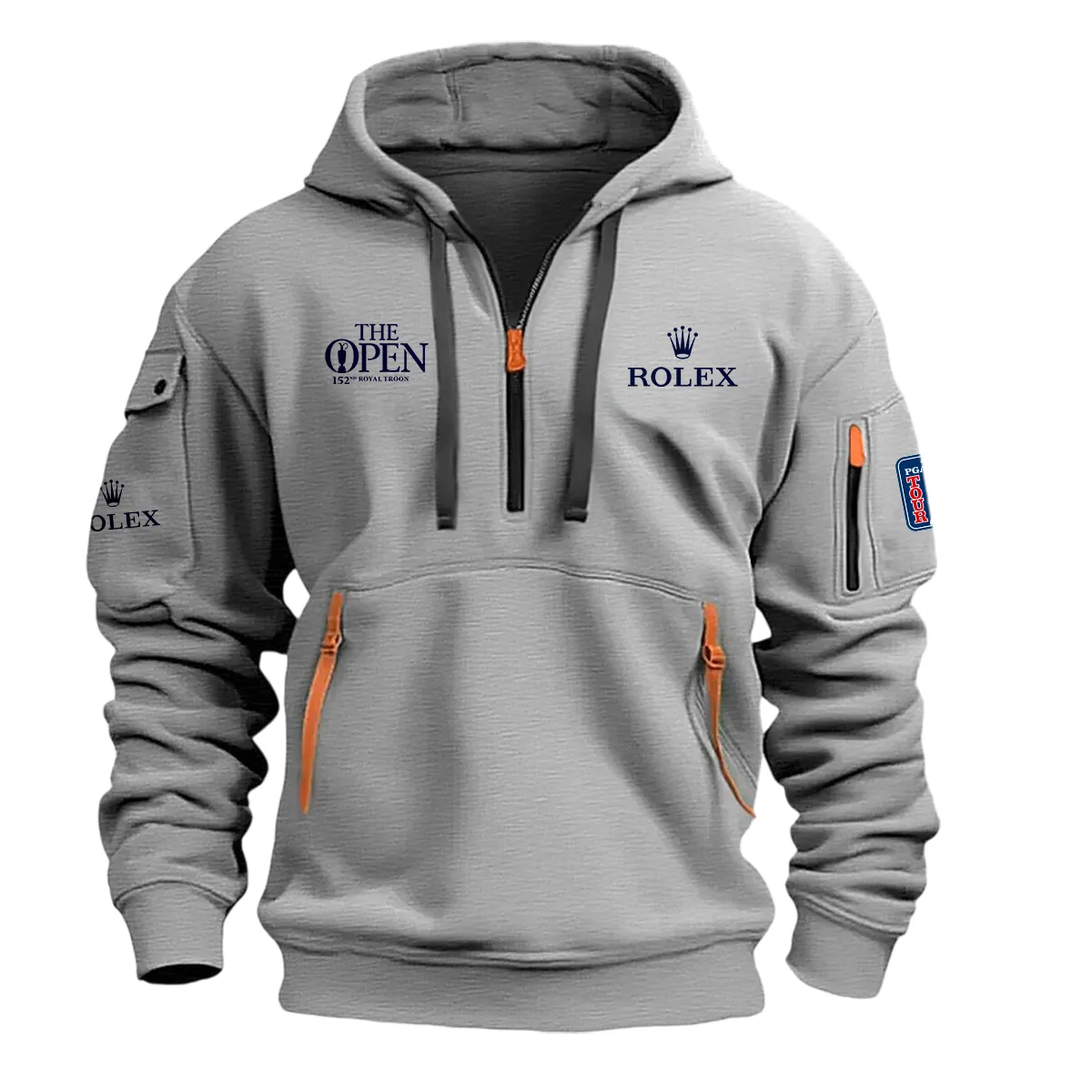 Gray Color Rolex Fashion Hoodie Half Zipper 152nd The Open Championship Gift For Fans