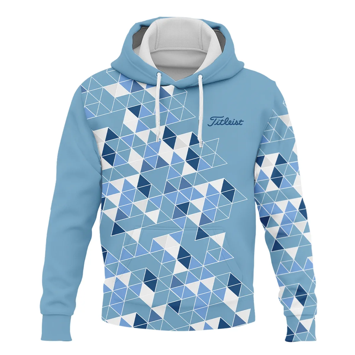 Golf Blue Geometric Mosaic Pattern 2024 PGA Championship Valhalla Titleist Zipper Polo Shirt Style Classic