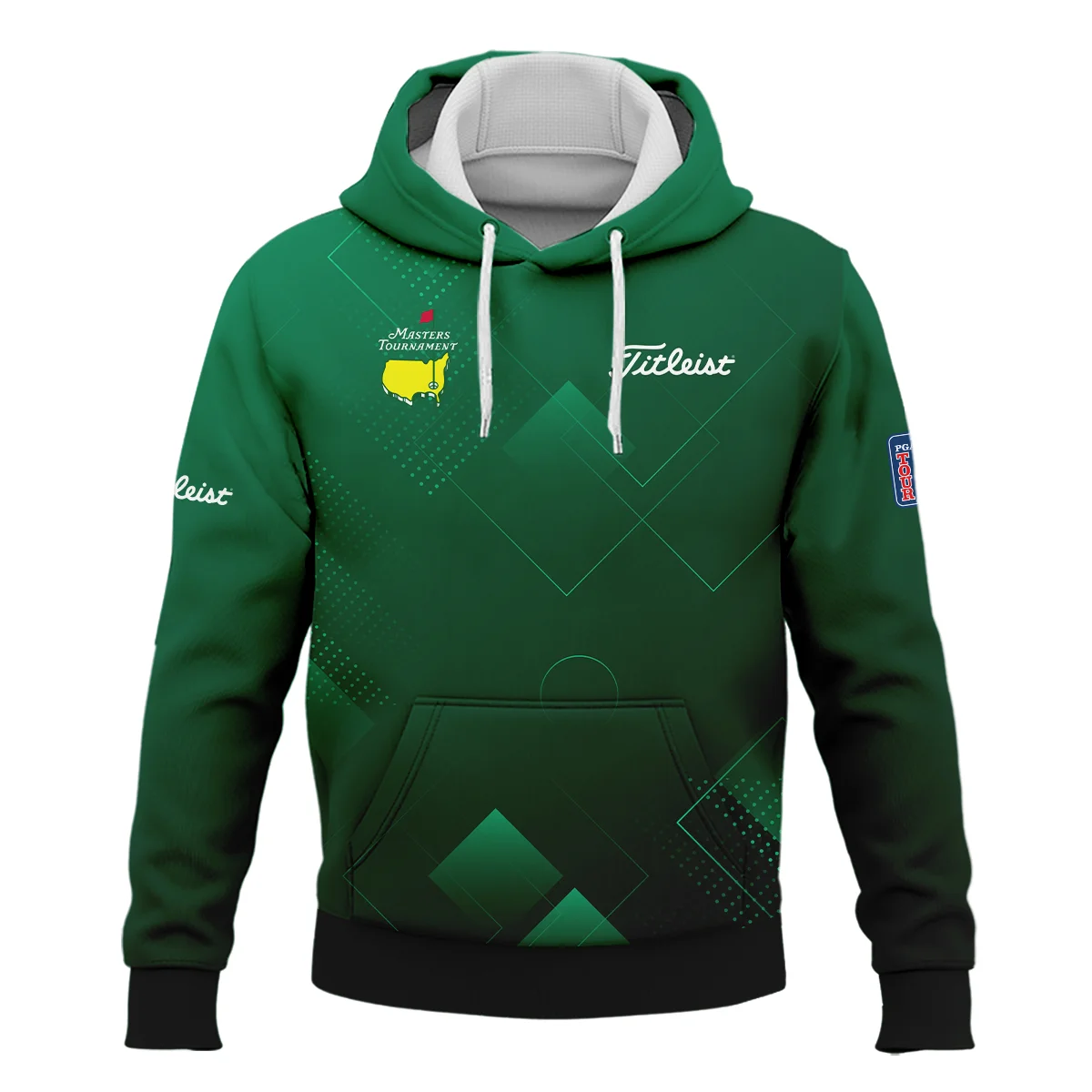 Masters Tournament Titleist Zipper Hoodie Shirt Golf Sports Green Abstract Geometric Zipper Hoodie Shirt