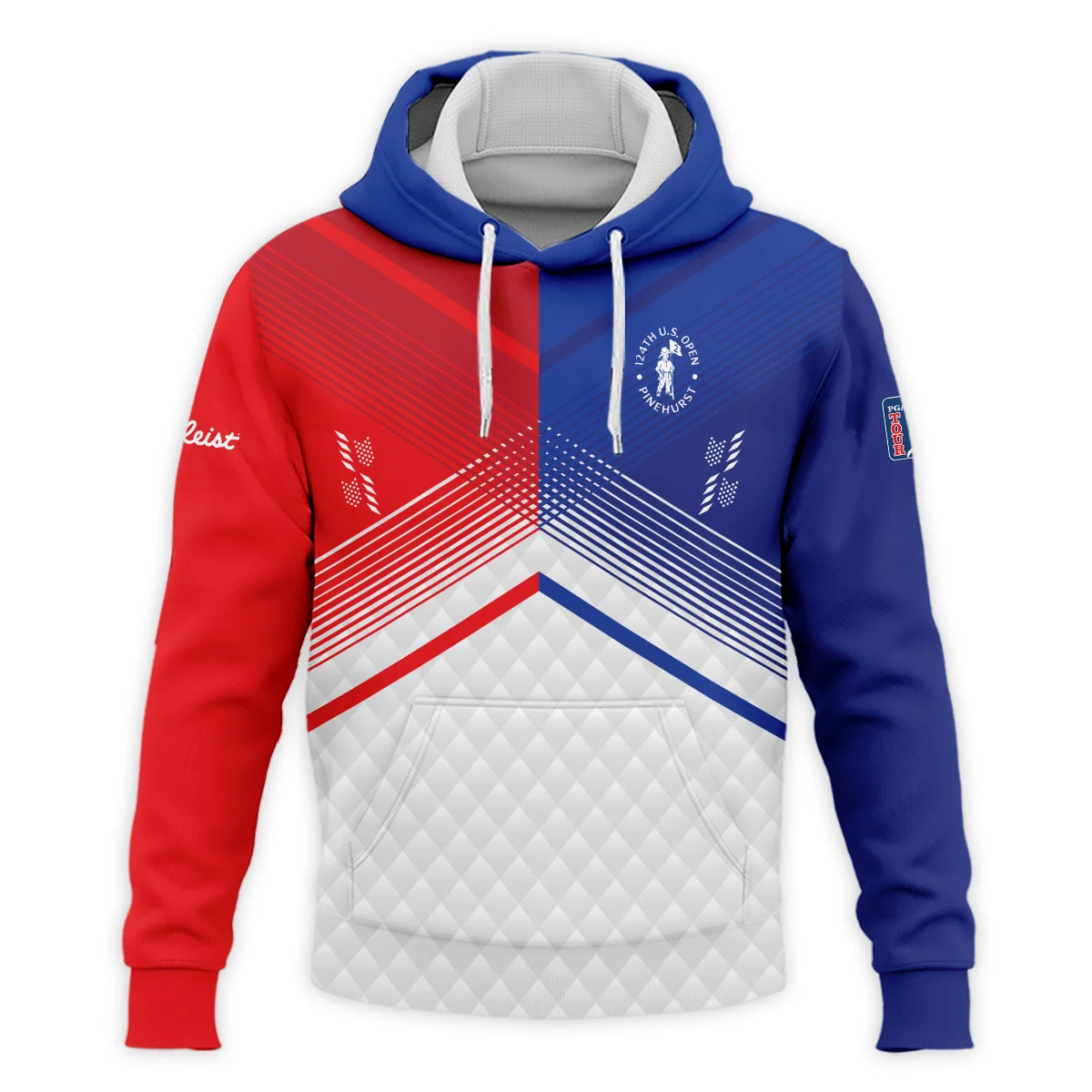 Titleist 124th U.S. Open Pinehurst Blue Red Line White Abstract Quarter-Zip Jacket Style Classic