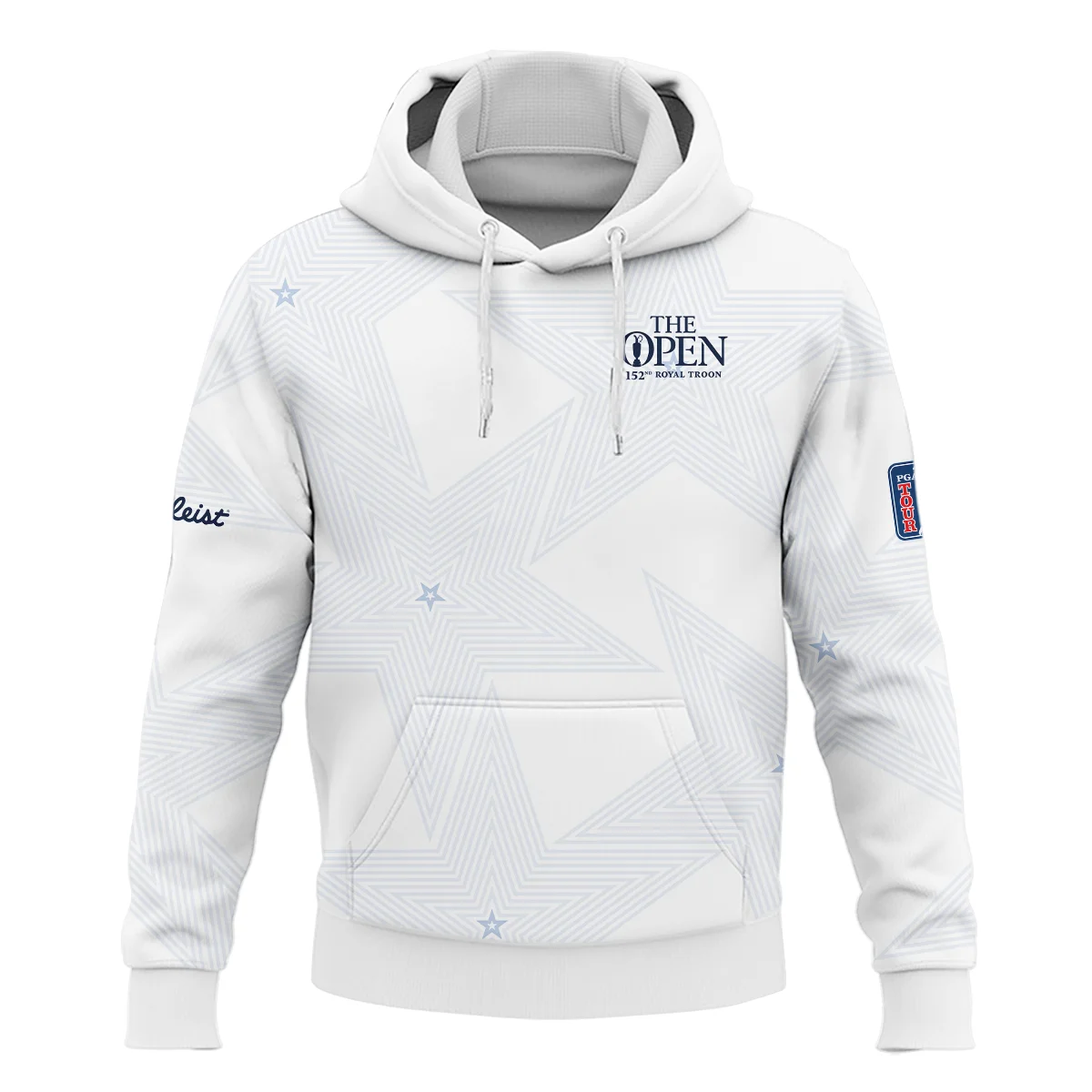 The 152nd Open Championship Golf Sport Titleist Long Polo Shirt Sports Star Sripe White Navy Long Polo Shirt For Men