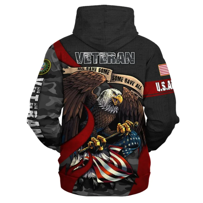 All Gave Some Some Gave All Veteran Eagle Flag U.S. Army Veterans All Over Prints Zipper Hoodie Shirt