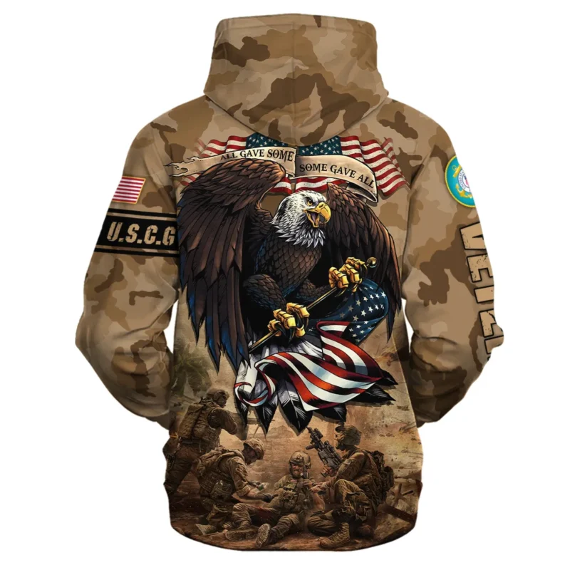 Veteran Camo Eagle All Gave Some Some Gave All U.S. Coast Guard Veterans All Over Prints Zipper Hoodie Shirt