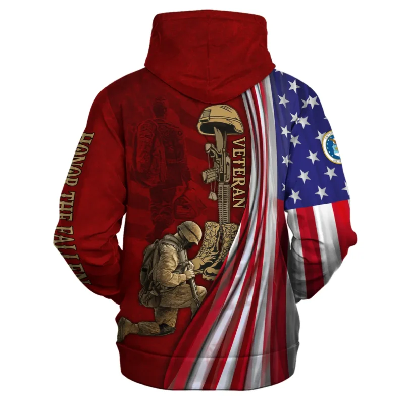 Veteran Us Flag Honor The Fallen U.S. Air Force Veterans All Over Prints Zipper Hoodie Shirt