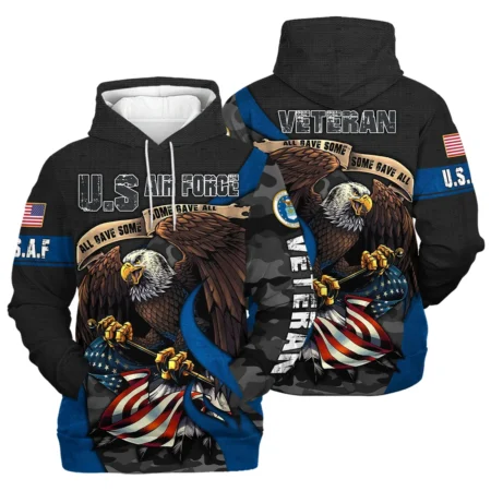 All Gave Some Some Gave All Veteran Eagle Flag U.S. Air Force Veterans All Over Prints Hoodie Shirt