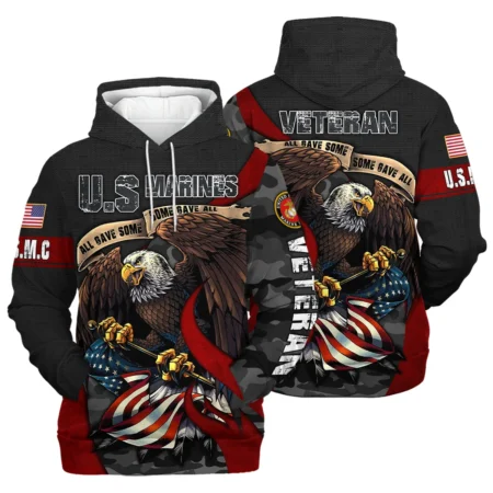 All Gave Some Some Gave All Veteran Eagle Flag U.S. Marine Corps Veterans All Over Prints Hoodie Shirt