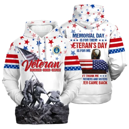 Veteran Memorial Day Remember Honor Respect U.S. Air Force Veterans All Over Prints Hoodie Shirt