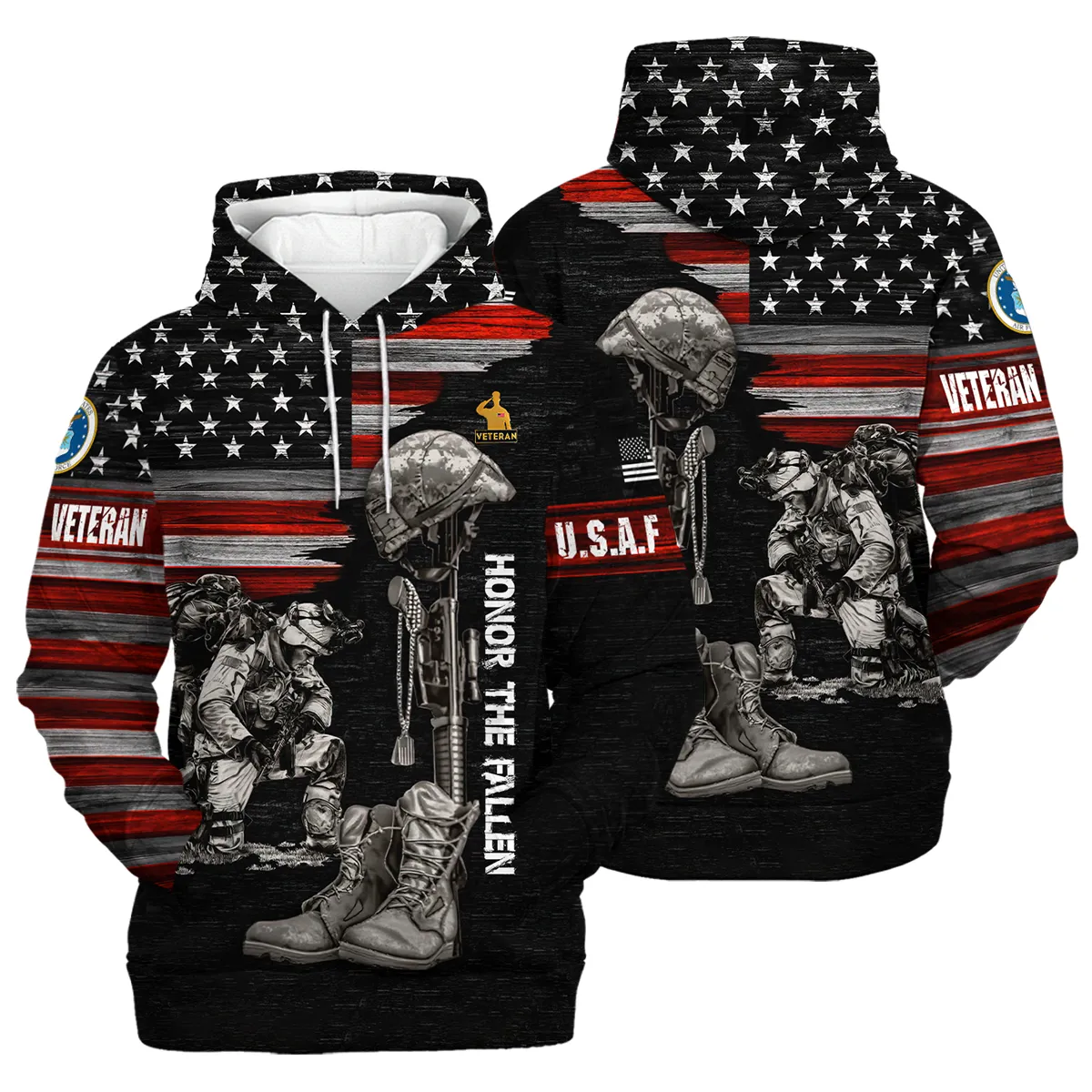 Veteran Honor The Fallen U.S. Air Force Veterans All Over Prints Hoodie Shirt