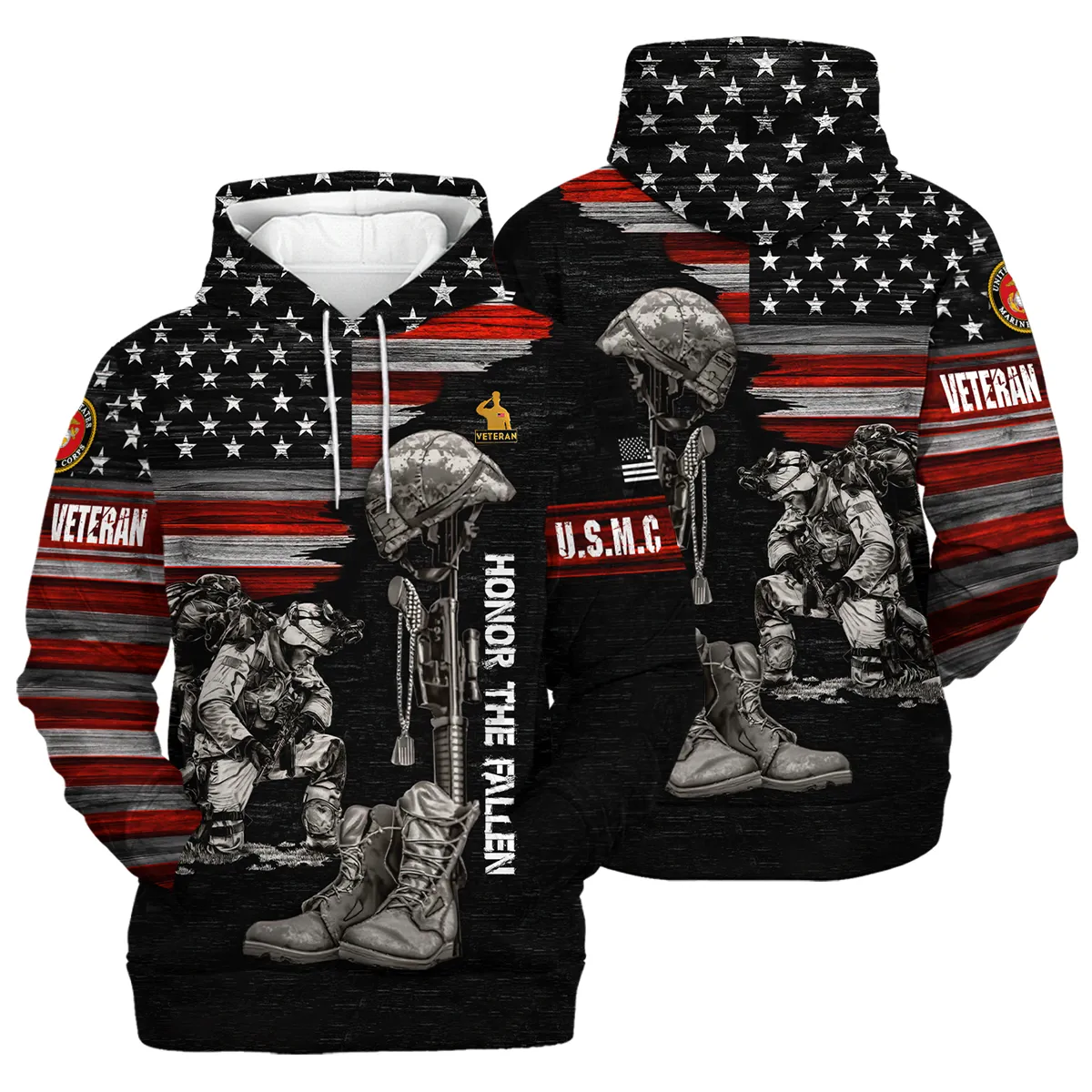 Veteran Honor The Fallen U.S. Marine Corps Veterans All Over Prints Hoodie Shirt