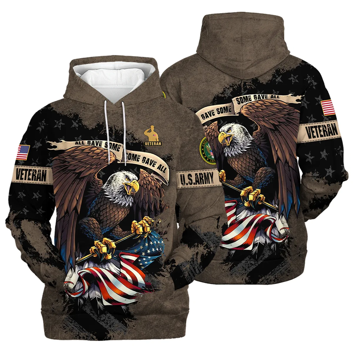 Veteran All Gave Some Some Gave All U.S. Army Veterans All Over Prints Hoodie Shirt