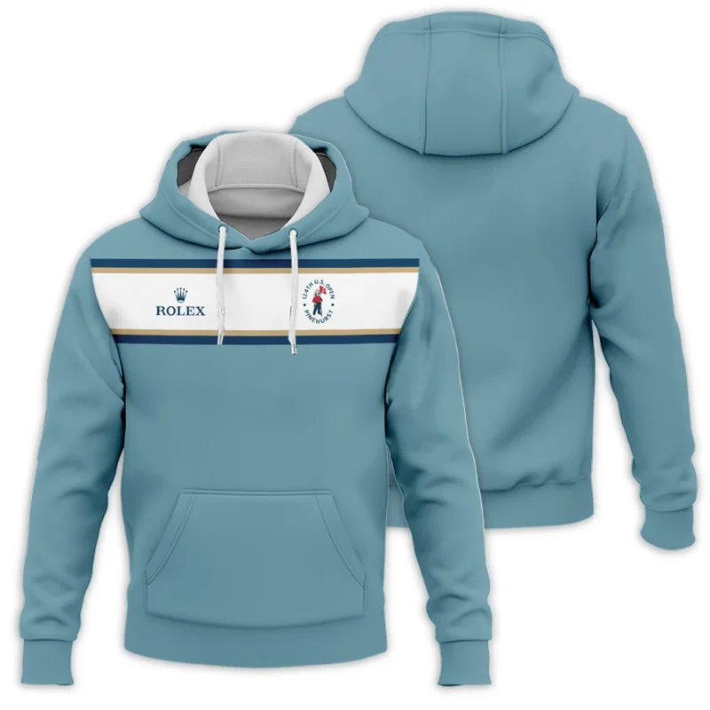 124th U.S. Open Pinehurst Golf Sport Mostly Desaturated Dark Blue Yellow Rolex Hoodie Shirt Style Classic