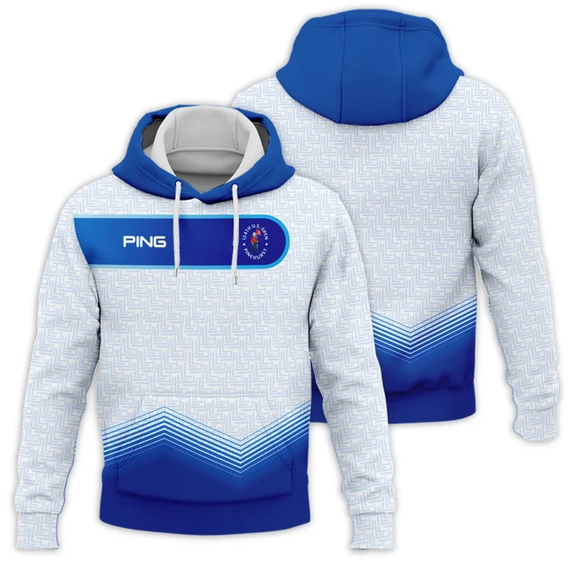 124th U.S. Open Pinehurst Blue Gradient Pattern White  Ping Hoodie Shirt Style Classic