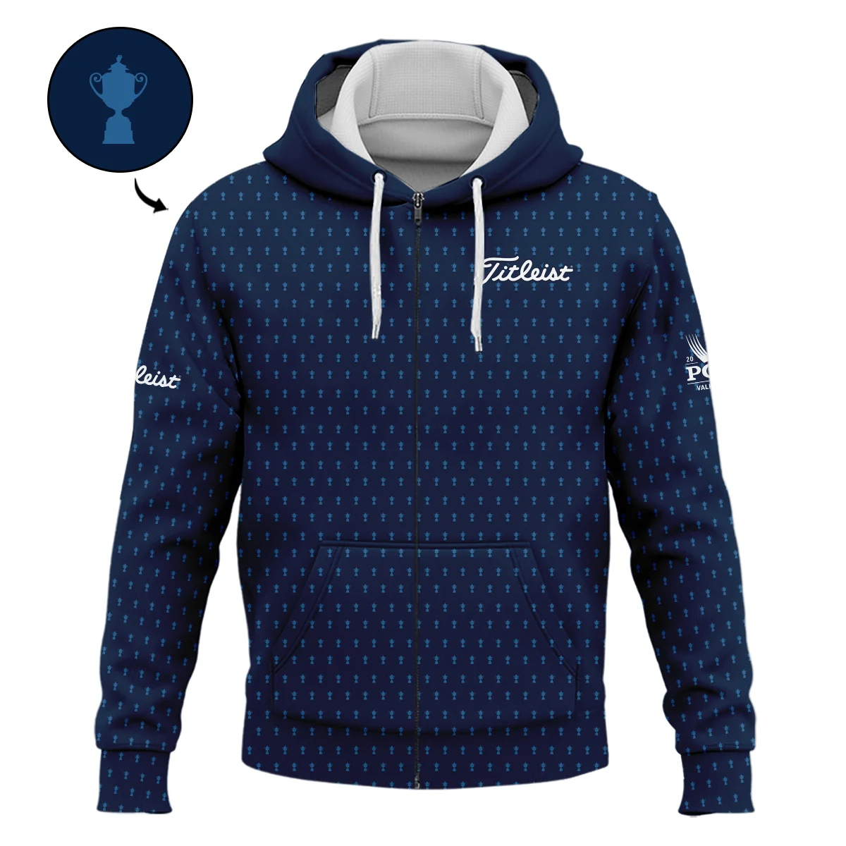 Titleist 2024 PGA Championship Golf Zipper Hoodie Shirt Dark Blue Gradient Pattern All Over Print Zipper Hoodie Shirt