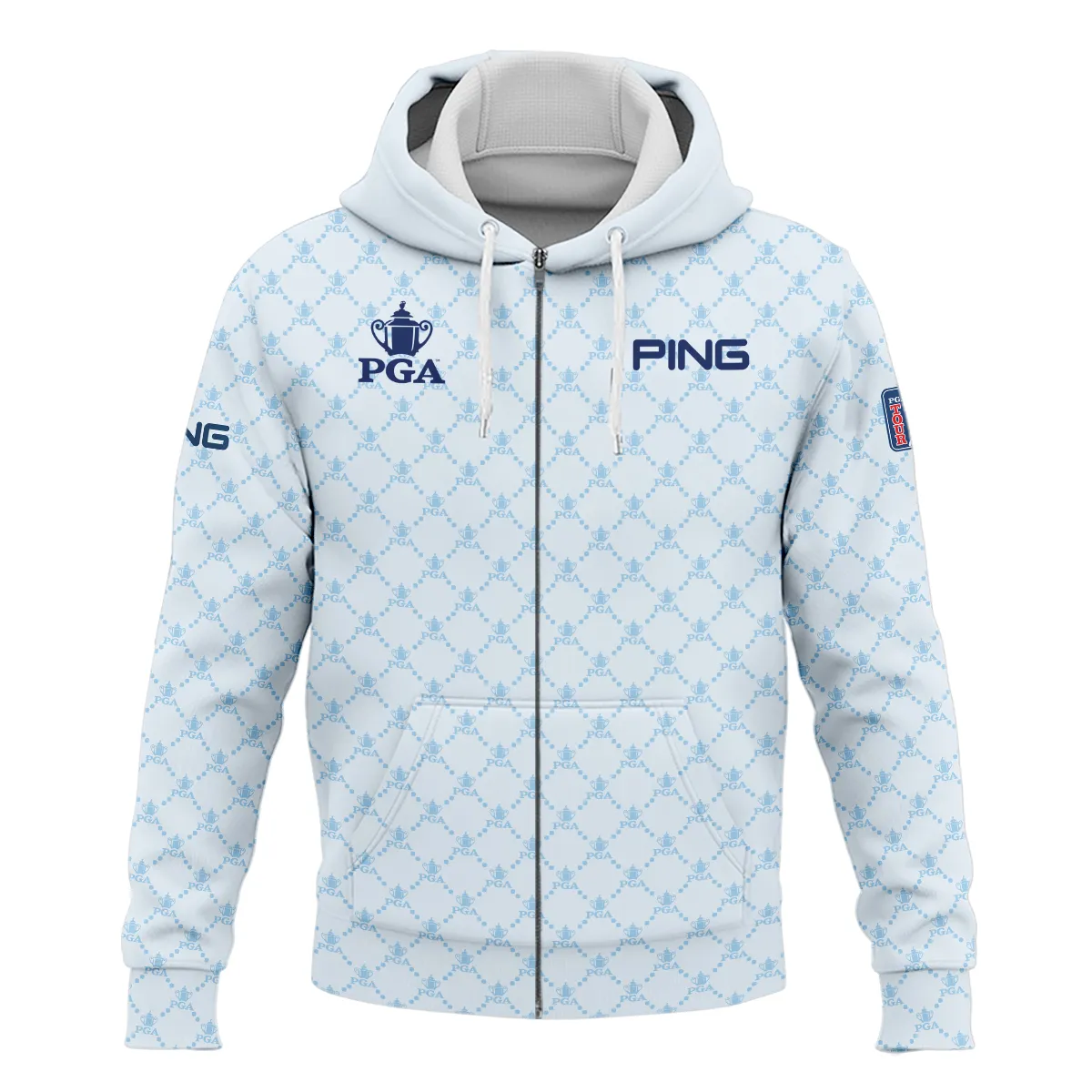 Golf Sport Pattern Light Blue Style 2024 PGA Championship Valhalla Ping Zipper Hoodie Shirt Style Classic