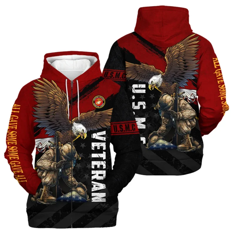 Veteran Eagle All Gave Some Some Gave All U.S. Marine Corps Veterans All Over Prints Zipper Hoodie Shirt