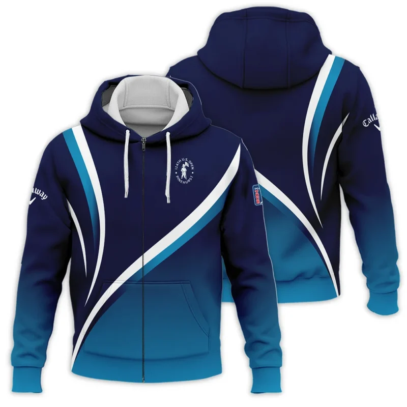 Callaway 124th U.S. Open Pinehurst Dark Blue Gradient Abstract White Background  Zipper Hoodie Shirt Style Classic